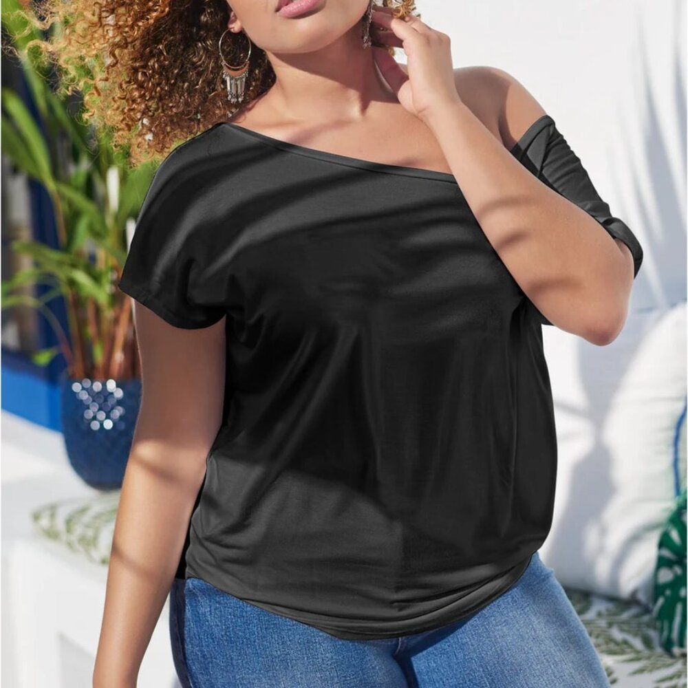 VENUS Casual Tee - Off The Shoulder - Black - Large - Picture 5 of 5